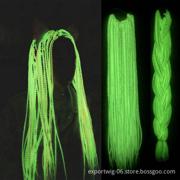 New Arrive 24inch 100g 100% Glowing Synthetic Jumbo Braids Shining Hair In The Darkness
